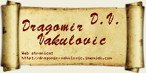 Dragomir Vakulović vizit kartica